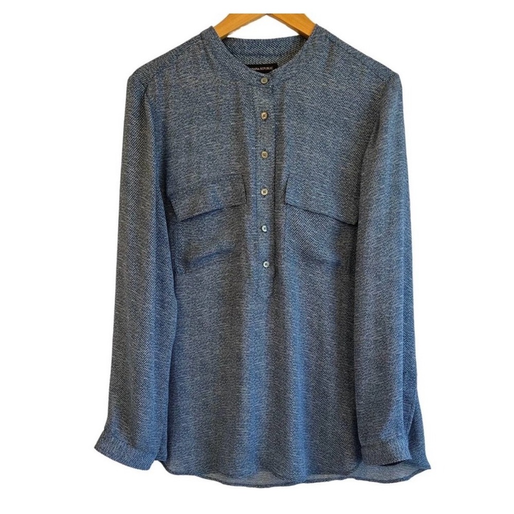 Women’s blue button down Banana republic tunic XL